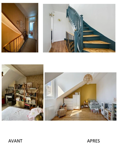 Avant/Après escaliers et chambre enfants
