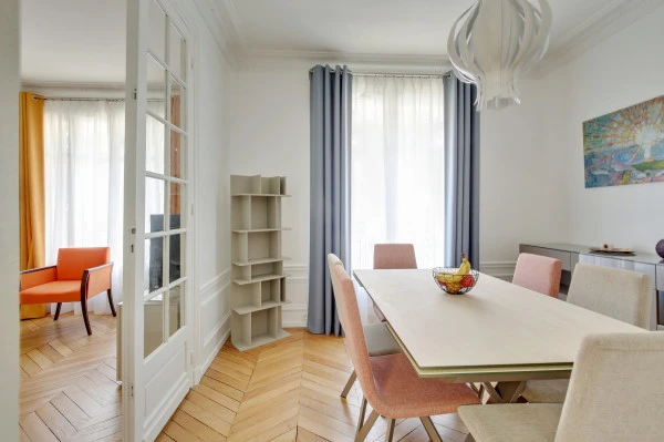 Rénovation appartement haussmannien, Salle à manger, Paris 7ème, Marion Millet Architecte. 