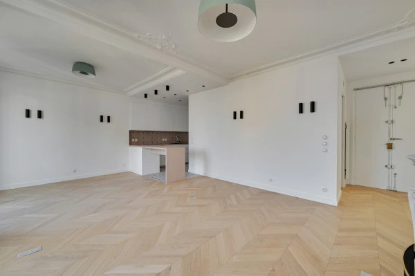 Rénovation appartement Haussmannien, Paris 17ème, Pièce à vivre, Marion Millet Architecte. 