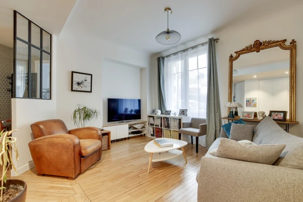 Rénovation appartement en RDC Asnières sur Seine, verrière, Marion Millet Architecte.
