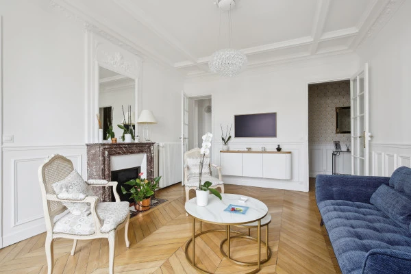 Aménagement salon meuble sur mesure Marion Millet Architecte 