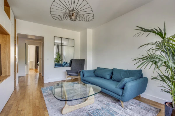 Rénovation appartement Courbevoie, Salon, Marion Millet Architecte. 
