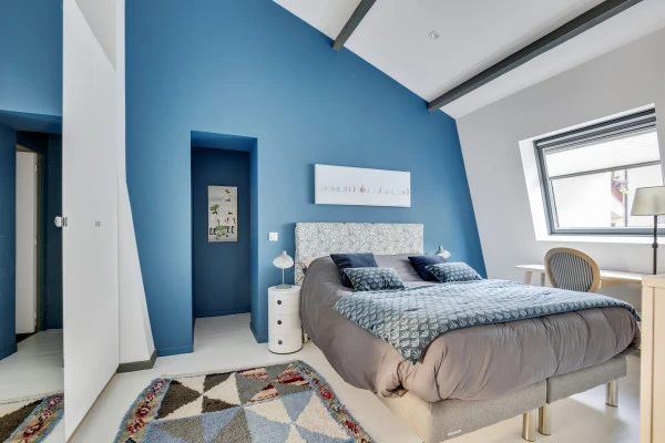 Chambre en sous pente, duplex, Marion Millet architecte