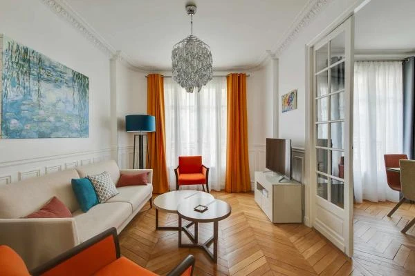 Rénovation appartement haussmannien, Salon, Paris 7ème, Marion Millet Architecte. 